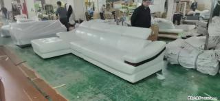 【大厂仿真皮沙发】实木框架，高回弹海绵45密度。全新包装，质量非常好，3.6米右贵妃 - 北京28生活网 bj.28life.com